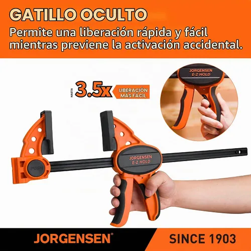 Vista 6 de JORGENSEN E-Z Hold - Paquete de 2 abrazaderas de barra de carpintería