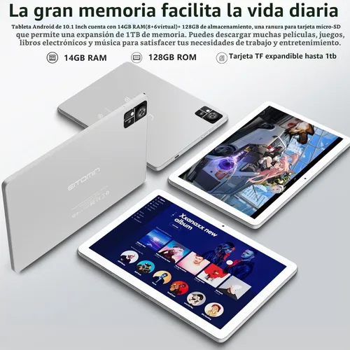 Vista 3 de EITOMIN Android Tablet 10 pulgadas 2026 Última tableta con teclado 14GB+128GB Octa-Core Processor,1TBExpand,Incell screen,5G+2.4GHz