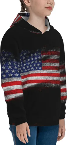 Vista 4 de AuHomea Sudadera de forro polar con capucha de mezcla de algodón, sudadera con capucha de felpa para adolescentes, niños y niñas