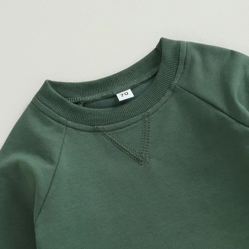 Vista 4 de AEEMCEM Conjunto de sudadera con cuello redondo y pantalones deportivos para bebé niño y niña