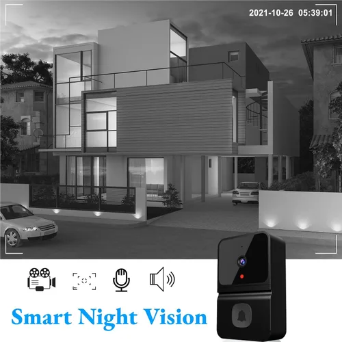 Vista 4 de Timbre de video 1080P, cámara de 2.4G con timbre, visión nocturna, lente gran angular HD, almacenamiento en la nube, audio de 2 vías, cámara