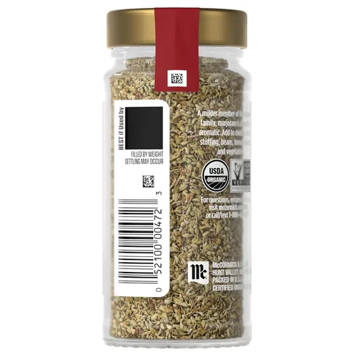 Vista 16 de McCormick Gourmet Mejorana orgánica, 0.37 onzas