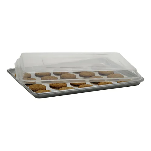 Vista 3 de Winco Cubiertas para bandeja de aluminio, 13 x 18 pulgadas, transparente, mediana