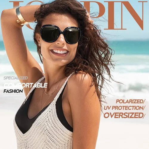 Vista 8 de Joopin Lentes de sol de gran tamaño para mujer, polarizados, grandes, para conducción, protección UV, grandes sombras