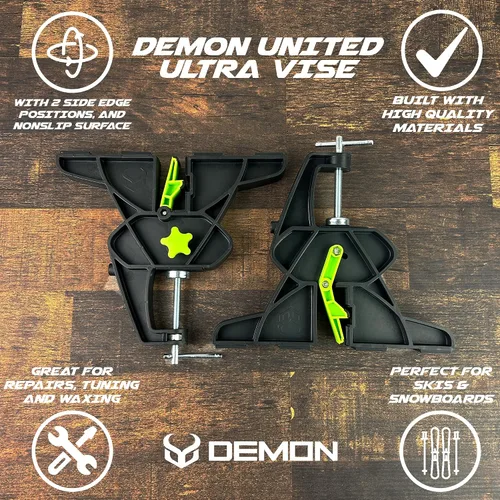 Vista 6 de Demon Ski and Snowboard Ultra Vise para afinación, reparación y encerado, agarre antideslizante con posiciones de trabajo horizontales y verticales