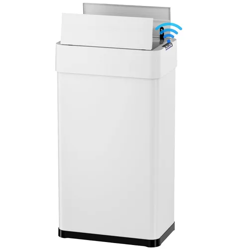 Vista 11 de Basurero automático con sensor de movimiento sin contacto de 13.2 galones, cubo de basura inteligente con tapa de cierre suave, anillo de retención