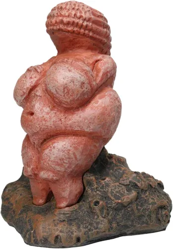 Vista 3 de Ebros Madre Diosa Venus de Willendorf Reproducción del Paleolítico Edad de Piedra Período Artefacto Réplica Estatuilla por Oberon Zell Museo