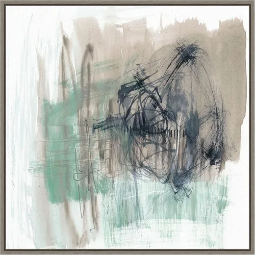 Vista 12 de Amanti Art Framed Canvas Wall Art 16x16 Scribble Scrabble I by Jennifer Goldberger, Framed Wall Art Canvas, Abstract Artwork, Traditional Decor