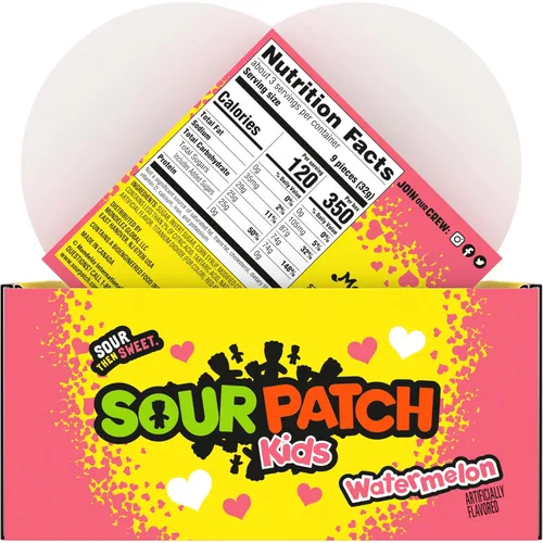 Vista 13 de SOUR PATCH KIDS Caramelos suaves y masticables de sandía para el día de San Valentín, caja en forma de corazón de 6 - 3.4 onzas