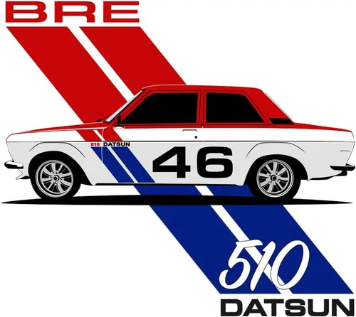 Vista 2 de BRE Datsun 510 Bluebird Racing Camiseta