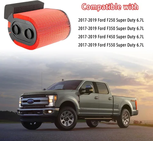 Vista 3 de GETOPAUTO Filtro de aire de motor HIGHFLOW FA-1927. Para Ford F250 F350 F450 F550 Super Duty 2017 2018 2019 con motor diesel V8 de 6.7L Powerstroke.