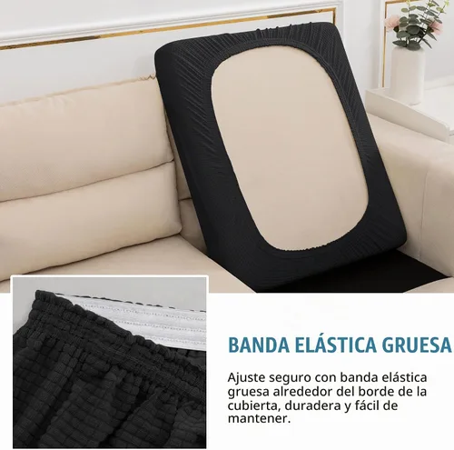 Vista 4 de SICHOWEL Fundas de Cojines de Sofá Repelentes al Agua de Tela Jacquard de Alta Elasticidad Protector de Muebles de Cojines de Silla para Sala