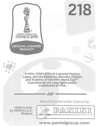Vista 2 de Panini FIFA - Calcomanías para álbumes de la Copa Mundial Femenina de Francia 2019 (solo adhesivo individual) Fútbol #218 Poliana Brasil 2 pulgadas