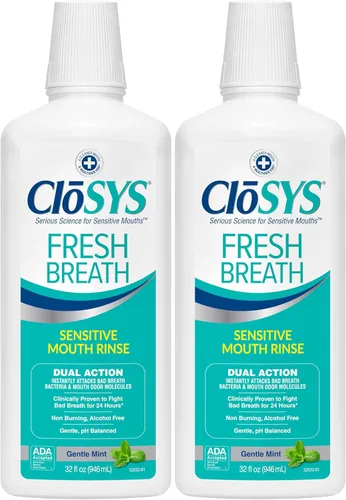 Vista 8 de Enjuague bucal CloSYS, 32 onzas, enjuague bucal para aliento fresco, menta suave, sin alcohol, sin colorantes, enjuague bucal con pH equilibrado