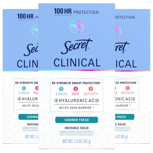 Vista 12 de Secret Desodorante antitranspirante para mujeres, fuerza clínica invisible sólido, sensible sin perfume, 1,6 oz (paquete de 3)
