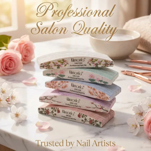 Vista 9 de 25 unidades de limas de uñas profesionales florales 80/100/150/180/240 grano, tablas de esmeril para uñas de gel y acrílicas, tablas de esmeril