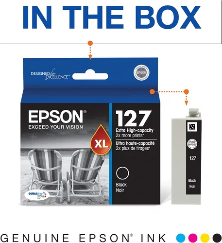 Vista 6 de Epson 127 cartuchos de tinta DURABrite Ultra para NX-530, NX-625, WF-3520, WF-3530, WF-3540, WF-545, WF-60, WF-630, WF-633, WF-635, WF-645, WF-7010