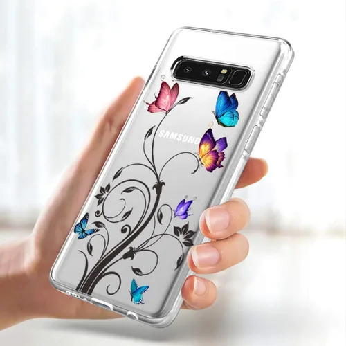 Vista 2 de Funda de teléfono para Galaxy Note 8, Samsung Note 8 para niñas y mujeres, TPU suave y transparente, a prueba de golpes, funda protectora
