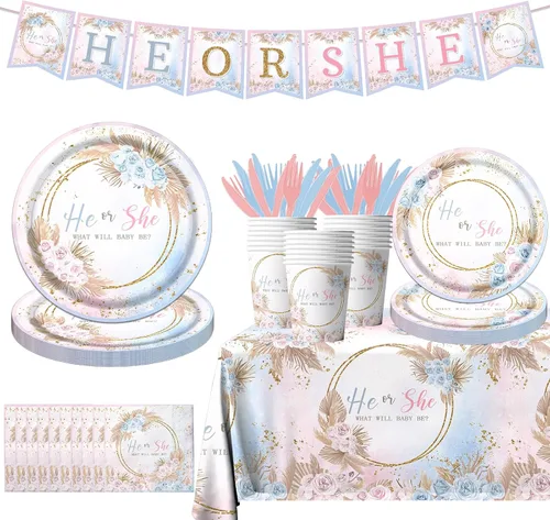 Vista 16 de Suministros para Fiestas de Neón, 142 Piezas Let Glow Decoraciones de Fiesta Incluyendo Platos de Papel Desechables, Tazas, Manteles, Decoración