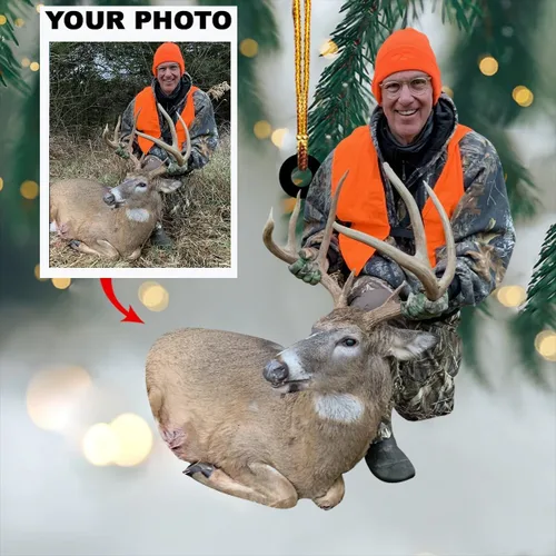 Vista 3 de Personaliza tu adorno fotográfico, adorno de mica con foto personalizada, adorno fotográfico, regalo para Navidad familiar 2024