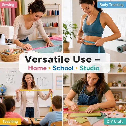 Vista 7 de LOUHUA Paquete de 24 cintas métricas, cinta métrica suave a granel para coser cuerpo, tela métrica flexible para medidas corporales, cinta métrica