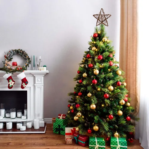 Vista 3 de NUOBESTY - Decoración para árbol de Navidad, diseño de estrella