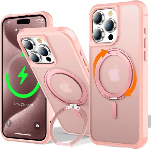 Vista 33 de UMIONE - Funda con diseño de anillo magnético giratorio de 360° para iPhone 11, soporte de bucle invisible integrado, compatible con Magsafe, funda