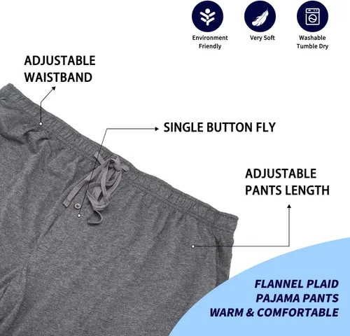 Vista 5 de Pantalones cortos de pijama para hombre, 100% algodón, cintura elástica, ropa de descanso, 2