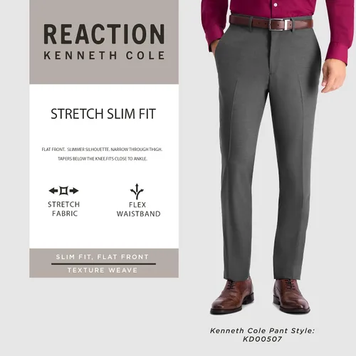 Vista 5 de Kenneth Cole REACTION Pantalón de vestir ajustado de tejido elástico para hombre