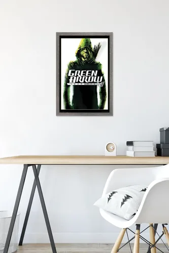 Vista 6 de Trends International DC Comics - Póster de pared con diseño de flecha verde, año uno, 14.725 x 22.375 pulgadas, versión enmarcada de madera