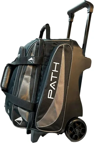 Vista 14 de Pyramid Path Premium Deluxe - Bolsa de bolos de doble rodillo de 2 bolas con gran compartimento separado para zapatos