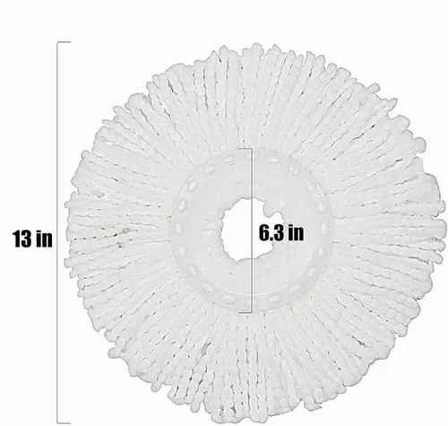 Vista 2 de 5 Recambios de microcabezal de repuesto para mopa giratoria 360° Spin Magic - Cabezal de mopa de microfibra, forma redonda, tamaño estándar
