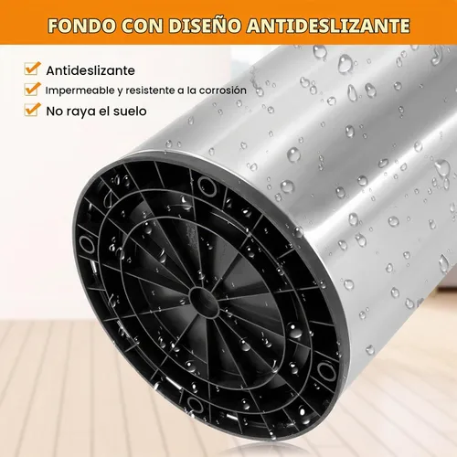 Vista 6 de BEAMNOVA Bote de basura abierto de 16.5 galones con tapa, acero inoxidable Metálico