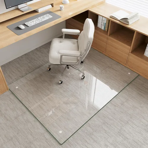 Vista 25 de Alfombrilla de cristal templado gris para silla de 30 x 48