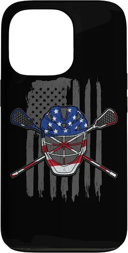 Vista 9 de iPhone 11 bandera estadounidense lacrosse Player Tee Lacrosse Portero caso
