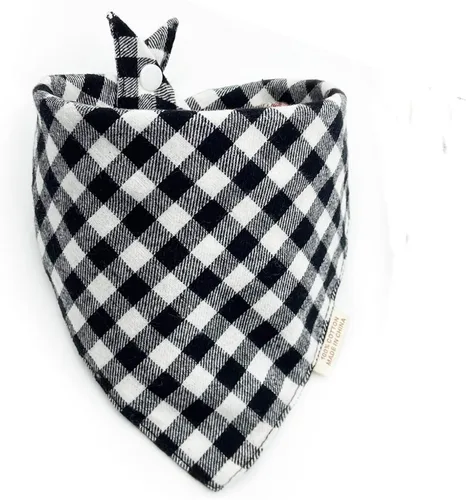 Vista 7 de AnF Bandana de Cumpleaños a Cuadros para Perro y Pañuelo Triangular para Perro - Algodón Suave, Doble Capa, Bandanas Lavables con Botón Ajustable