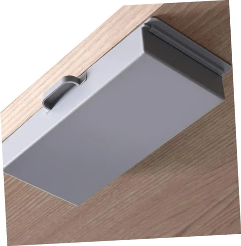 Vista 6 de Caja de almacenamiento para debajo del escritorio, organizador adhesivo para oficina oculta para suministros de escritorio, capacidad