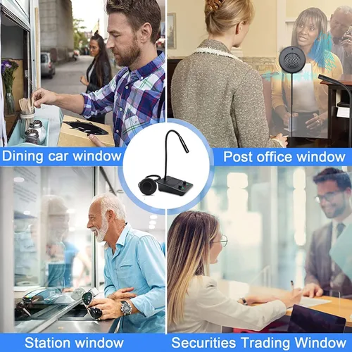 Vista 9 de ChunHee Sistema de intercomunicación de altavoz de ventana Micrófono de intercomunicación de doble vía antiinterferencias y altavoz Banco