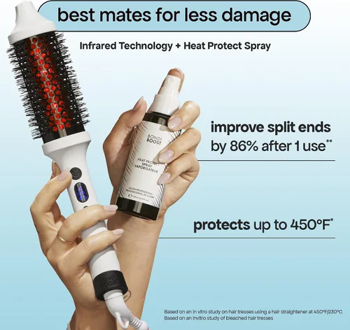 Vista 4 de BONDIBOOST Cepillo térmico infrarrojo, cepillo redondo térmico térmico térmico para cabello suave y brillante, peinado seco para volumen