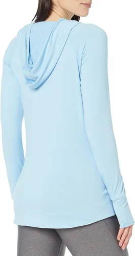 Vista 2 de Tienda Essentials Sudadera con capucha para mujer Brushed Tech Stretch Popover (disponible en tallas extragrandes)
