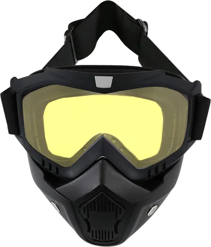 Vista 19 de LJDJ Gafas de motocicleta con máscara extraíble – Gafas de motocross ATV Anti-UV ajustables MX Riding Offroad Ciclismo Moto Gafas protectoras Racing