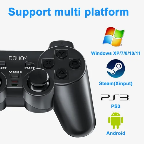 Vista 4 de DOYO Wireless PC Gaming Controller, Dual-Vibration Steam Joystick Gamepad Computer Game Controller for PC Windows 781011