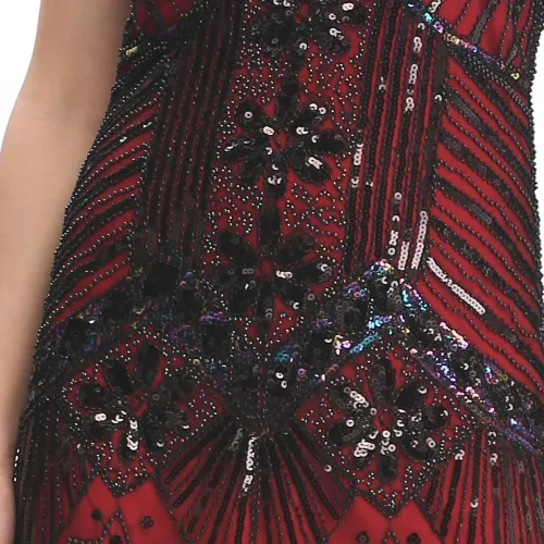 Vista 4 de Wuchieal 20s Flapper Gatsby Charleston Sequin Bead Evening Cocktail Prom Dress
