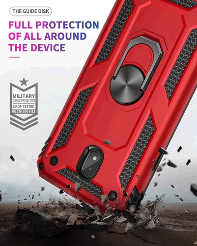 Vista 6 de TJS Funda para teléfono compatible con Samsung Galaxy J2 Core 2019 Pure Dash Shine, anillo de metal soporte magnético resistente (verde azulado)