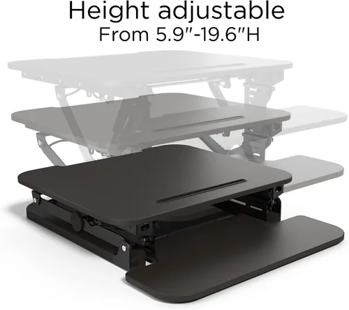 Vista 2 de Union & Scale Staples Flexfit - Elevador de escritorio ajustable de 27 pulgadas, negro, paquete de 2 (UN44901-CCVS)