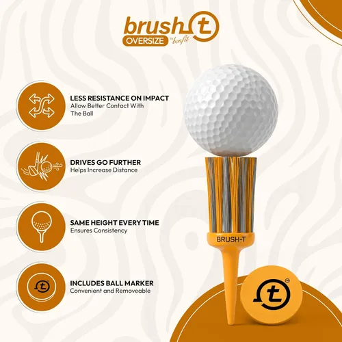 Vista 19 de BRUSH-T Premium Plastic Golf Tees, Unbreakable Innovative Design, Consistent Height, Perfect Golf Gift for Men and Women. Golfing Tees, Works with
