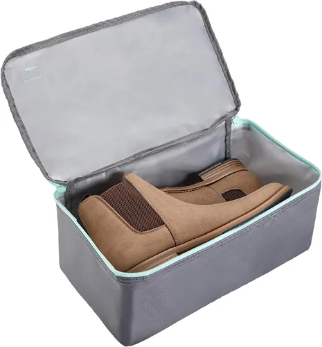 Vista 4 de BUILT Shoe Cube, Large Travel Shoe Bag, Waterproof TPU Liner, Luggage Organizer, Gray Quiet Shade