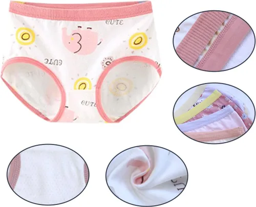 Vista 6 de VORLAN Bragas cómodas suaves y transpirables para niñas pequeñas, ropa interior de algodón