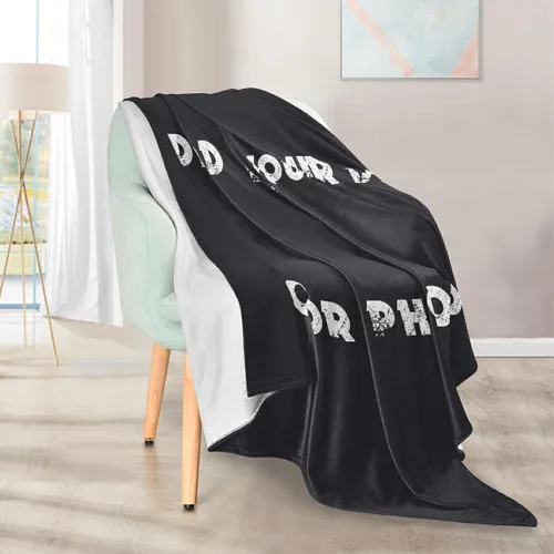 Vista 2 de Manta personalizada con fotos, texto, manta personalizada con imagen, texto para adultos, niños, cumpleaños, Navidad, Halloween, Año Nuevo, Día