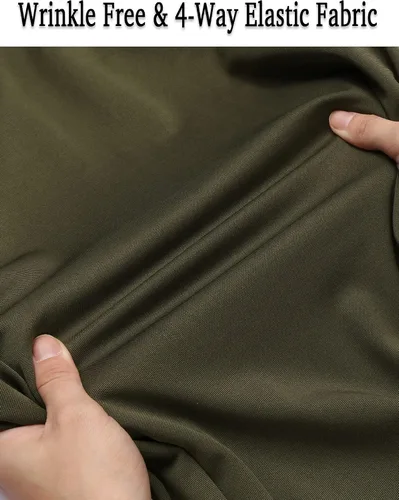 Vista 4 de COOFANDY Camisas de vestir casuales con botones y manga larga para hombre